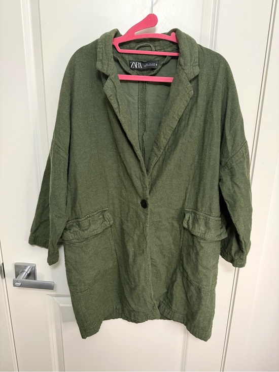 Zara Jackets & Blazers - Zara Olive Green Relaxed Blazer Jacket in size L